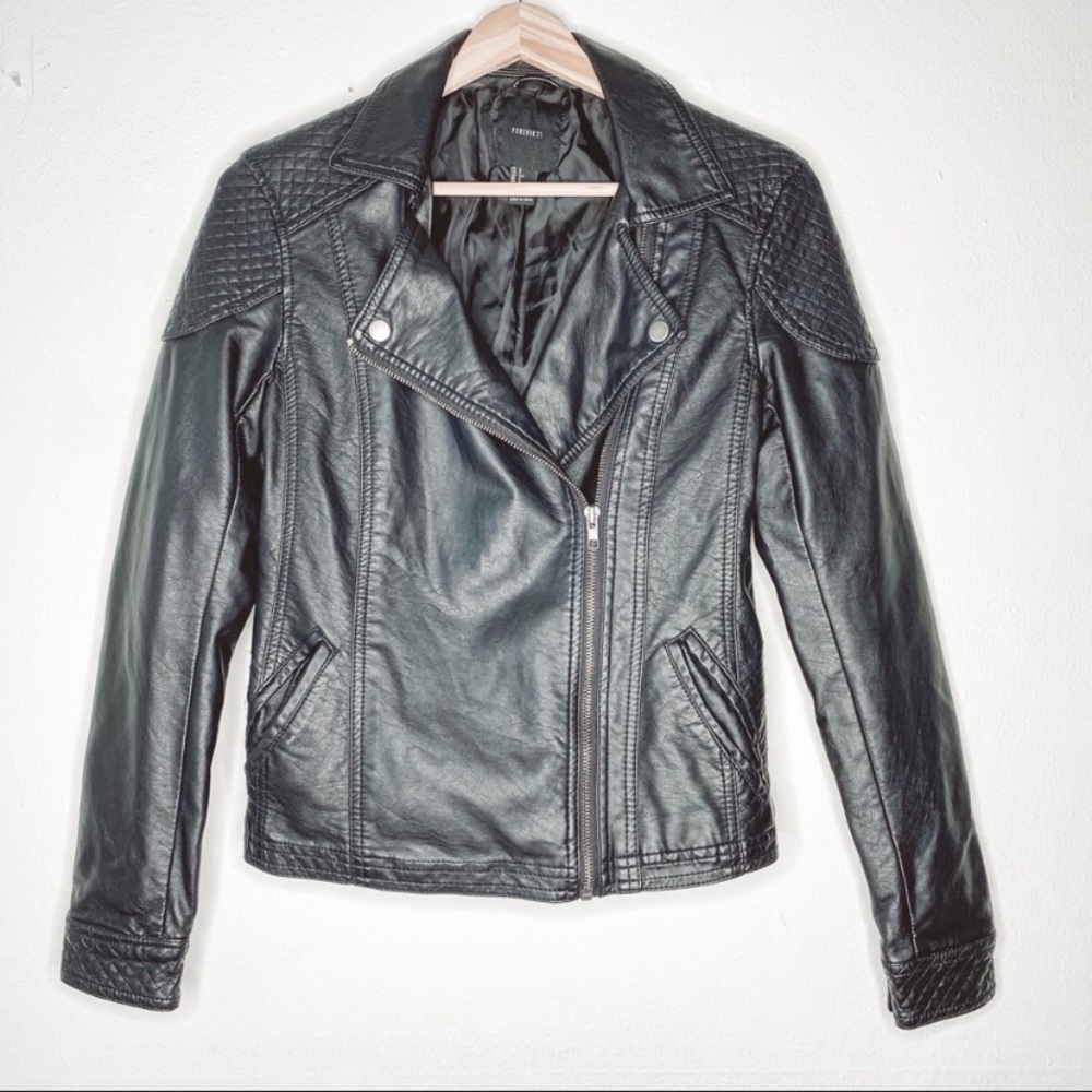 Forever 21 | Biker Moto Vegan Leather Jacket